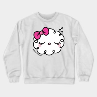 sleeping cloud with pink ribbon Crewneck Sweatshirt